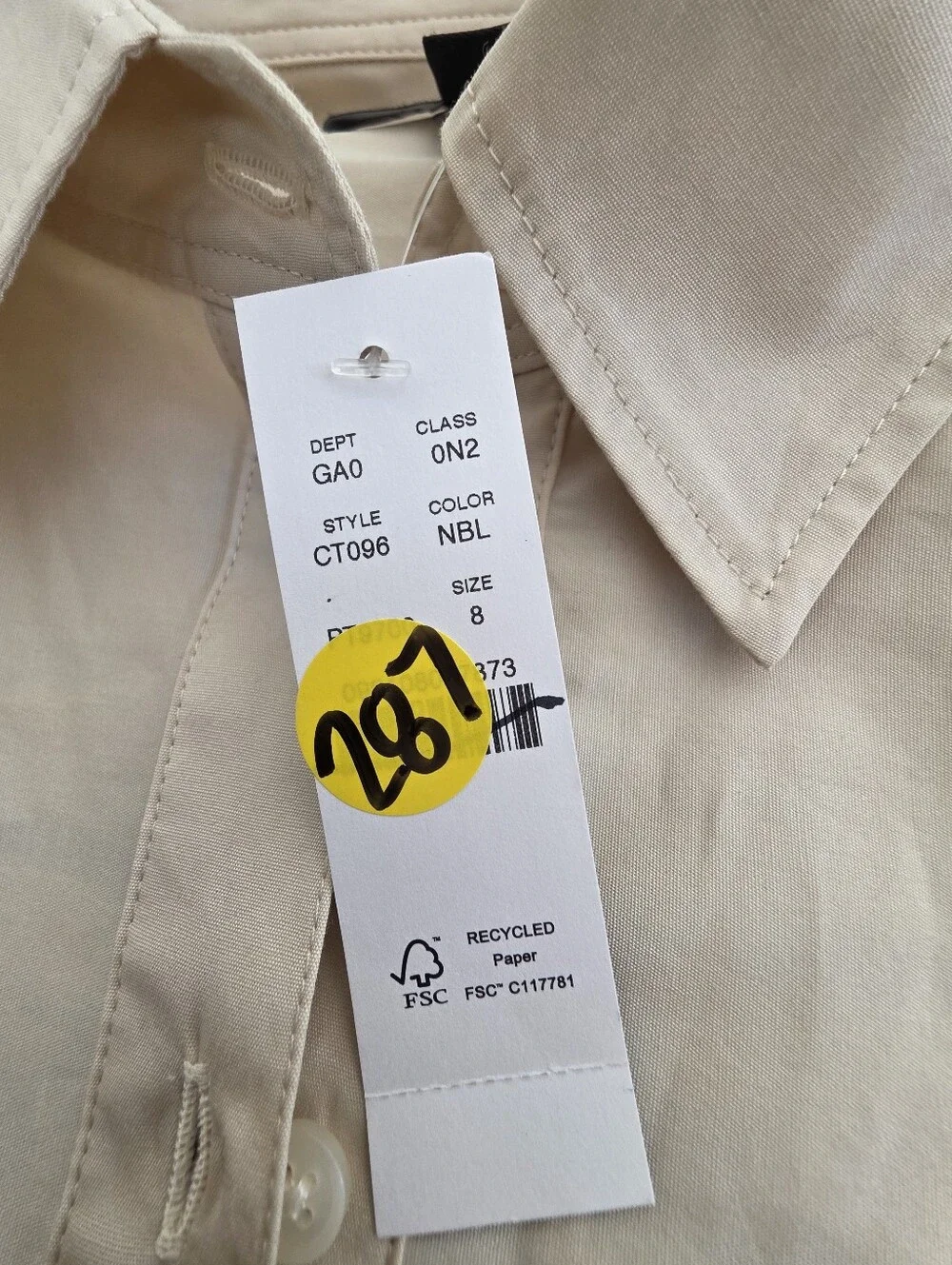 J.Crew Cream Short- Bell Sleeve Bandana-Print Downs button-up Shirt Sz 8 $128